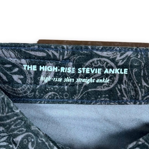 Adriano Goldstein Pants Womens 26 Black Stevie Ankle Velvet Dark Floral Paisley - Picture 7 of 13